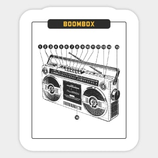 Old School BoomBox Sticker